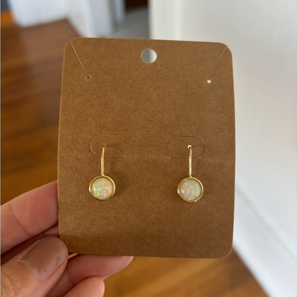 Elegant Gold and Opal Earrings